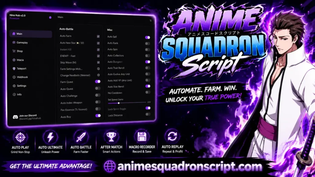 Anime Squadron Script Hina Hub Script